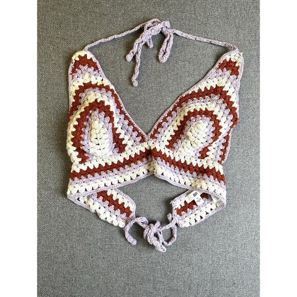 Juniors BP Crochet Halter Top, Size Medium - Picture 5 of 16